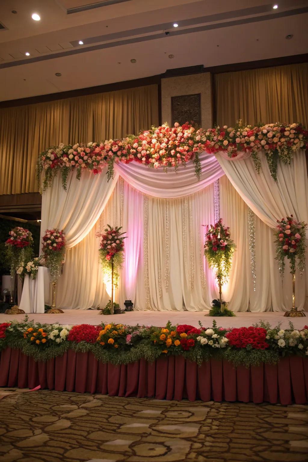 An eye-catching backdrop that sets the stage for elegance.