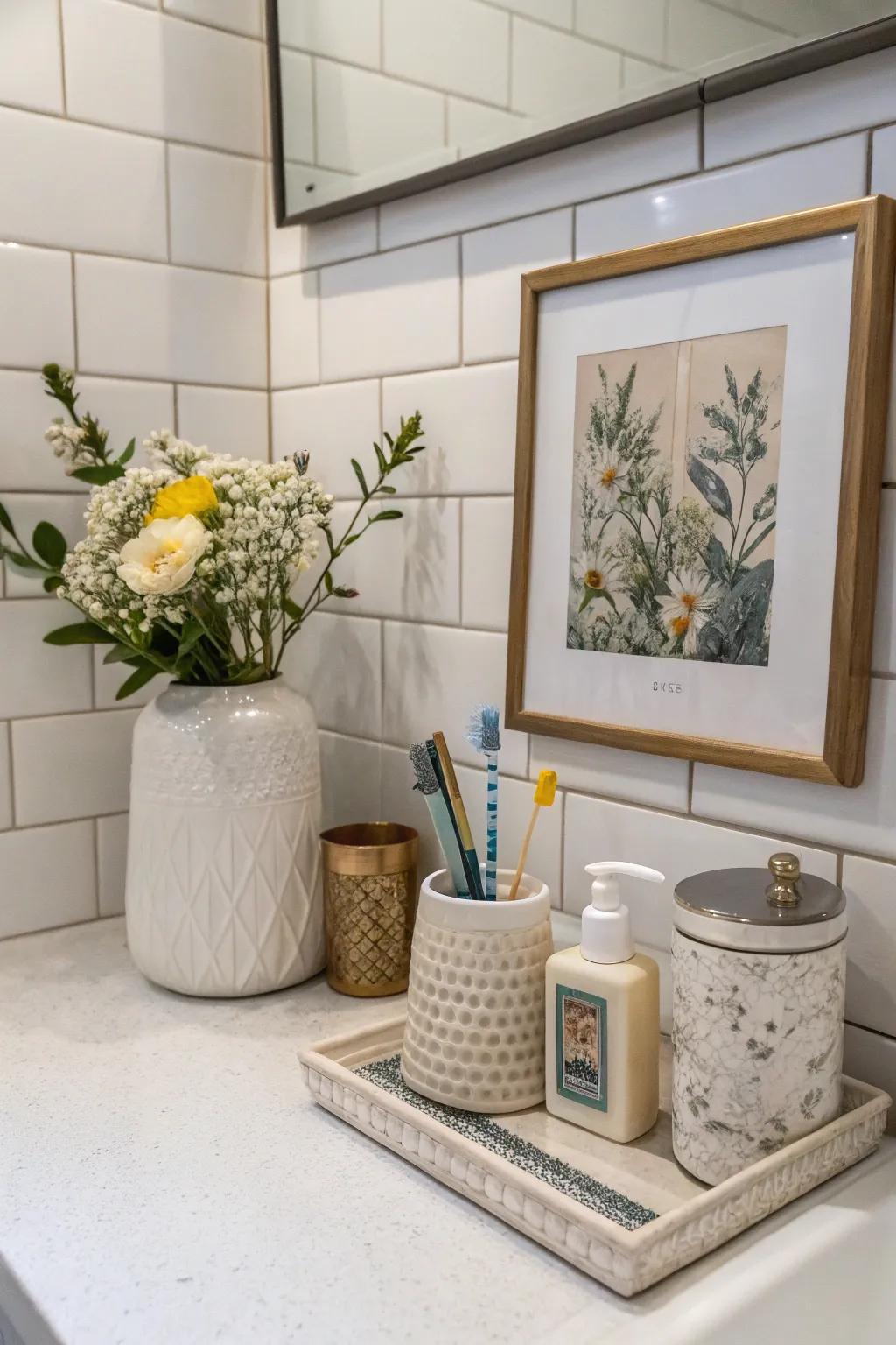 Personalize your bathroom with art that speaks to your style.