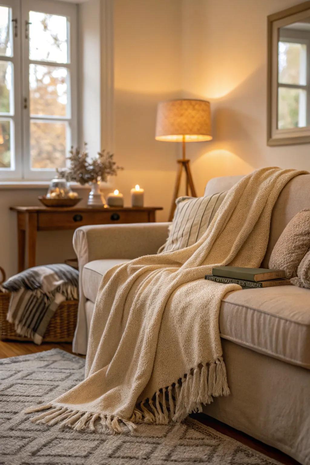 Throws add warmth and coziness.