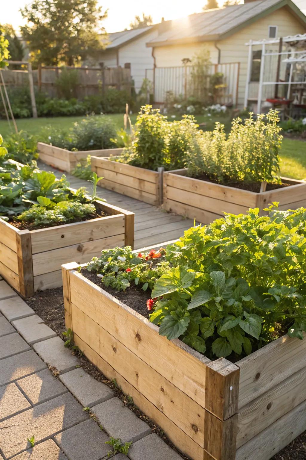 Black locust wood ensures long-lasting garden beds with minimal decay.