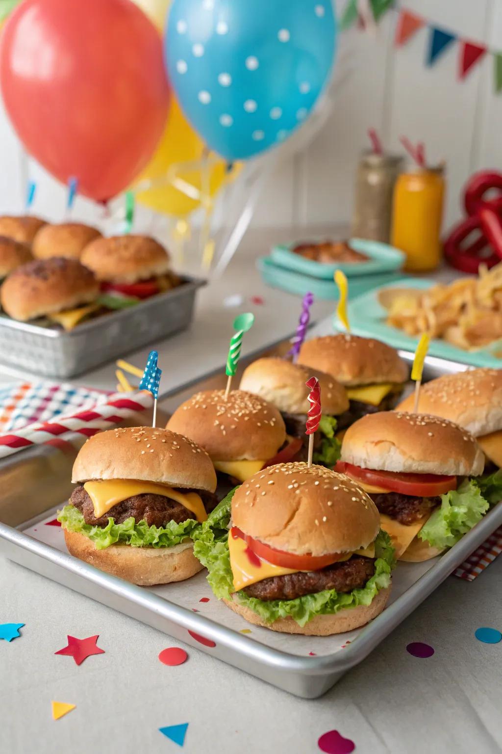 Mini sliders are perfect for trying multiple flavors.