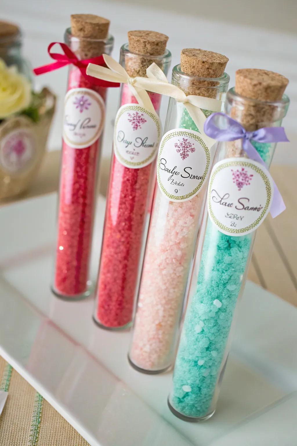 Decorative bath salts for an at-home spa experience.