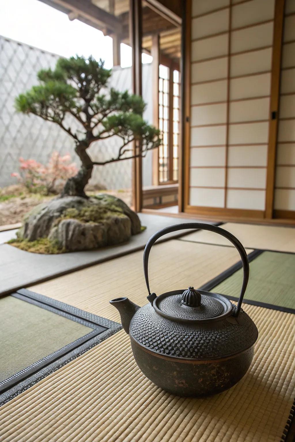 Cultural influences enrich the design of this Japanese-style teapot.