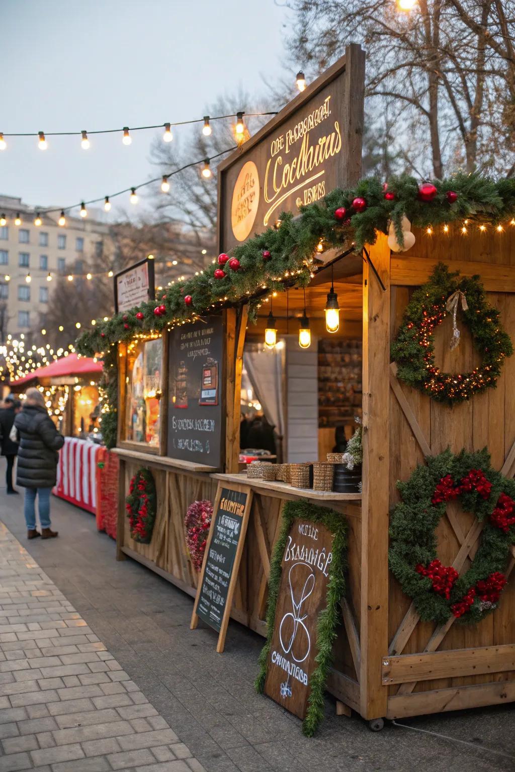 Themed signage enhances your booth's festive appeal.