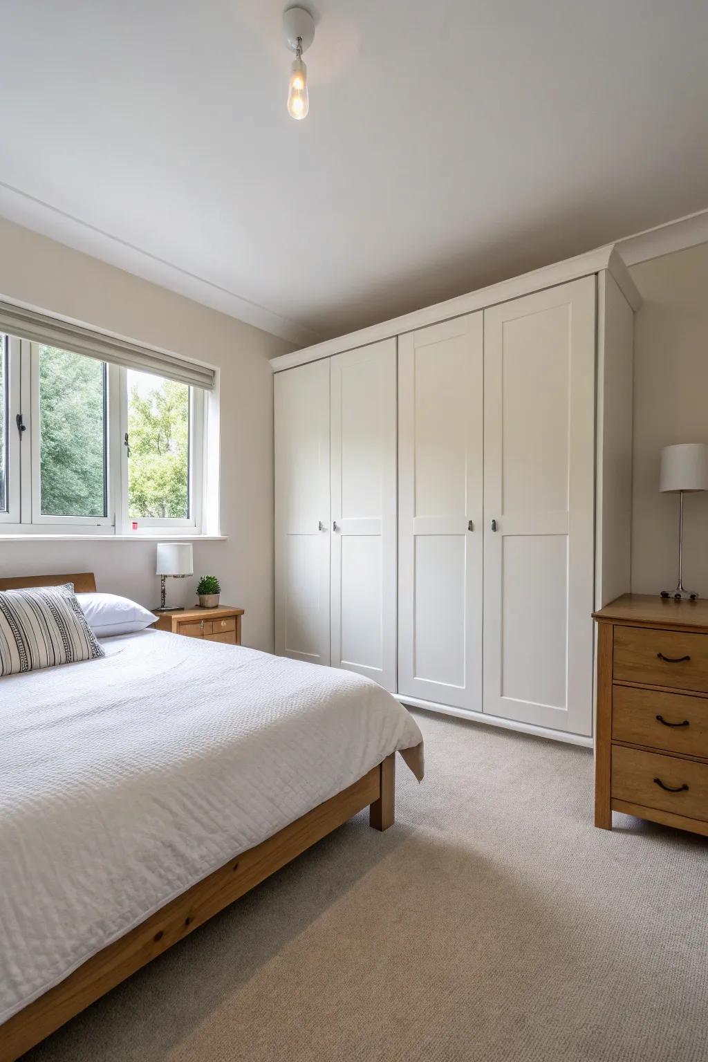 Clean lines and minimalism define this modern bedroom.