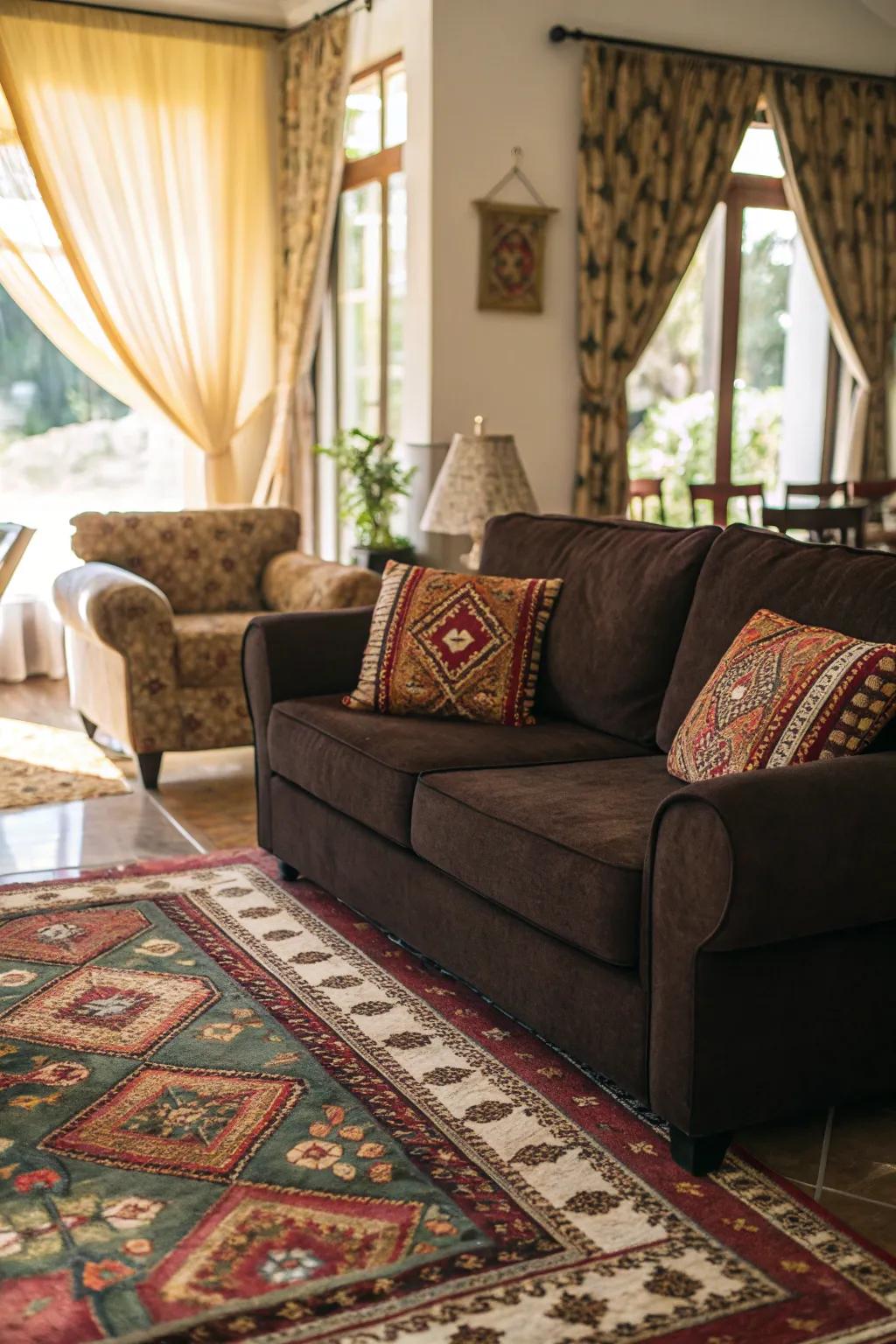 Patterns bring energy and vibrancy to a living room.