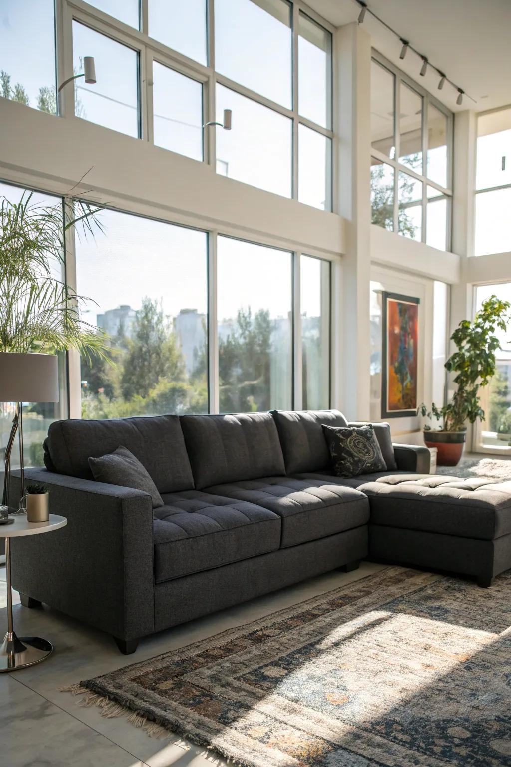 Natural light enhances the beauty of your sectional.