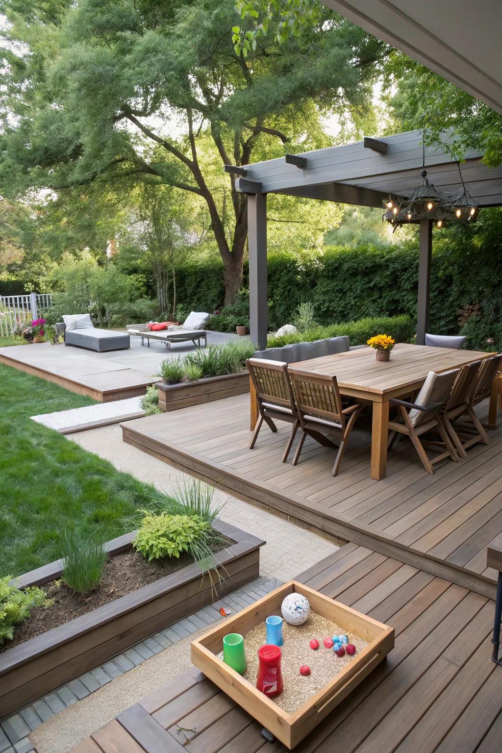 Functional areas enhance the usability of your deck.