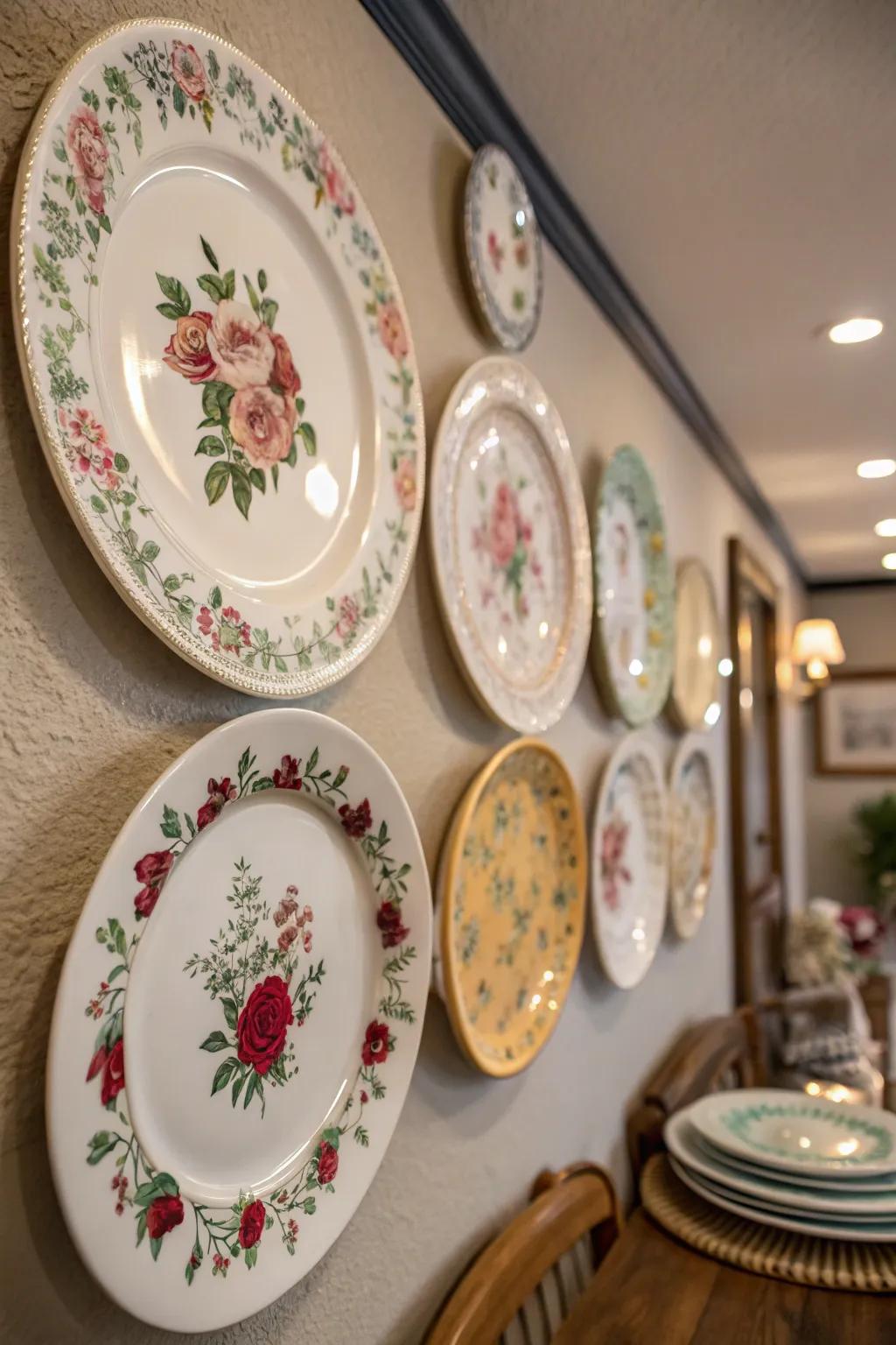 Floral-patterned plates add a natural and cozy touch.