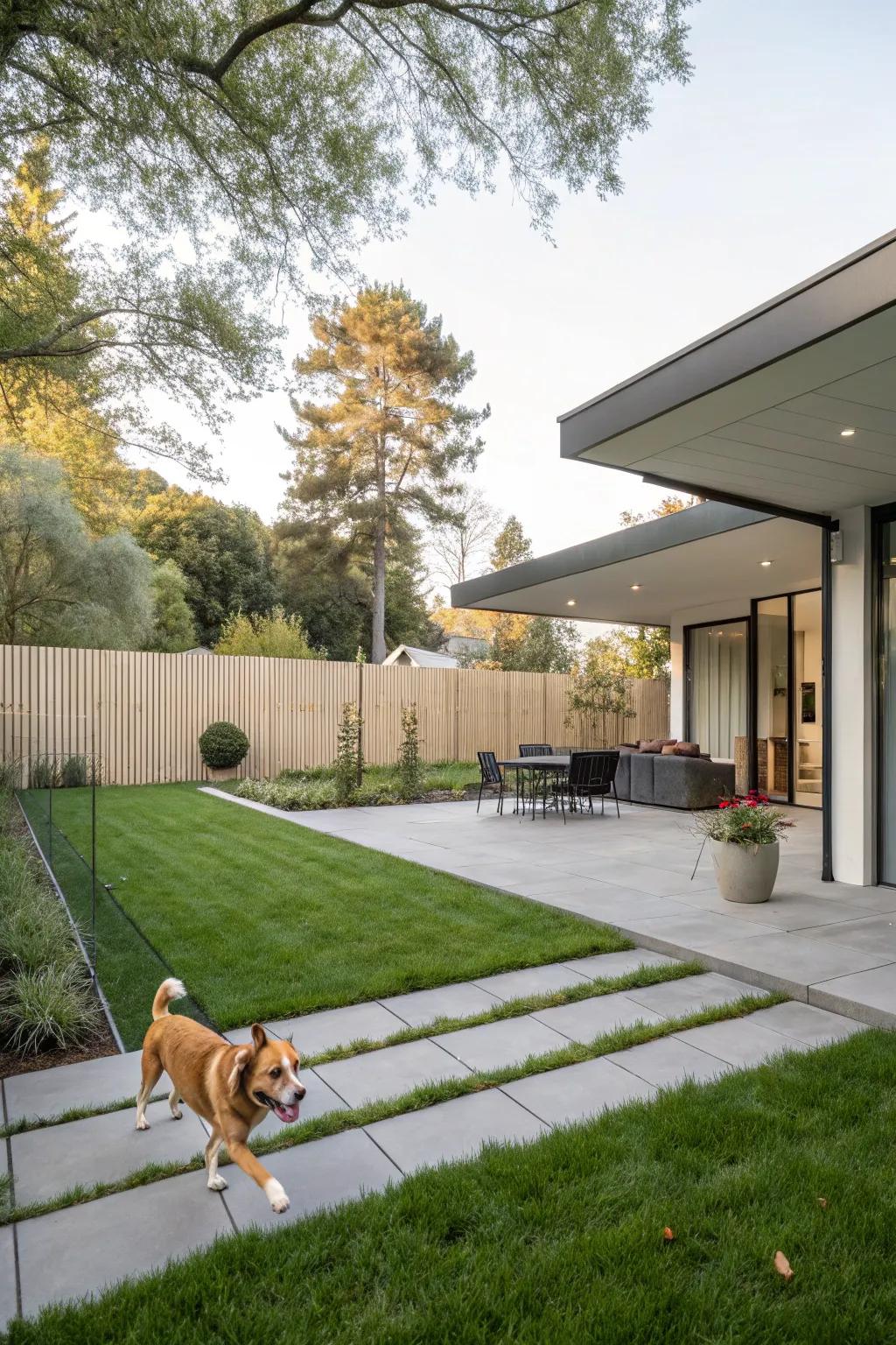 An invisible fence offering a modern solution to pet containment.