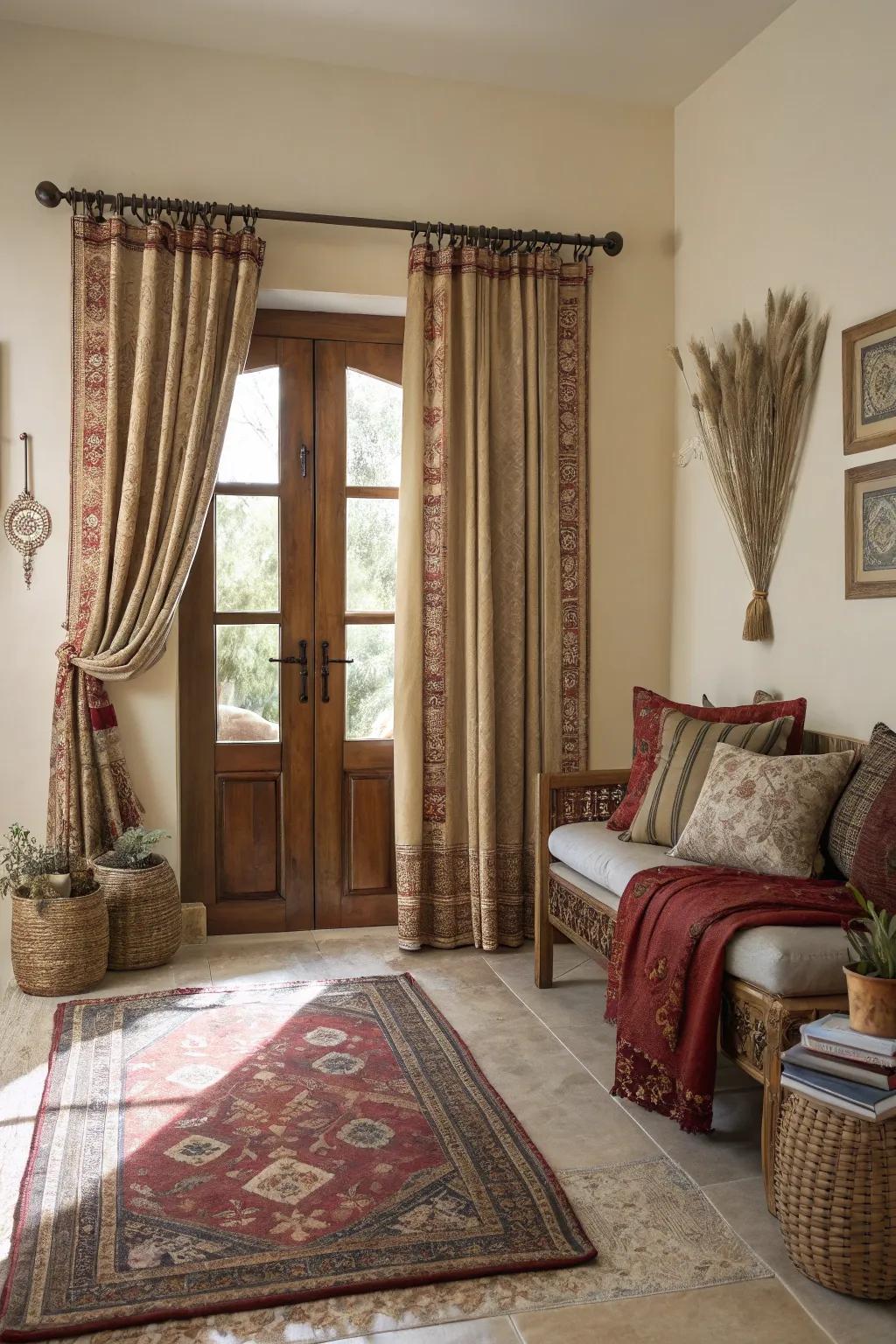 Create a cohesive look by coordinating curtains with decor.