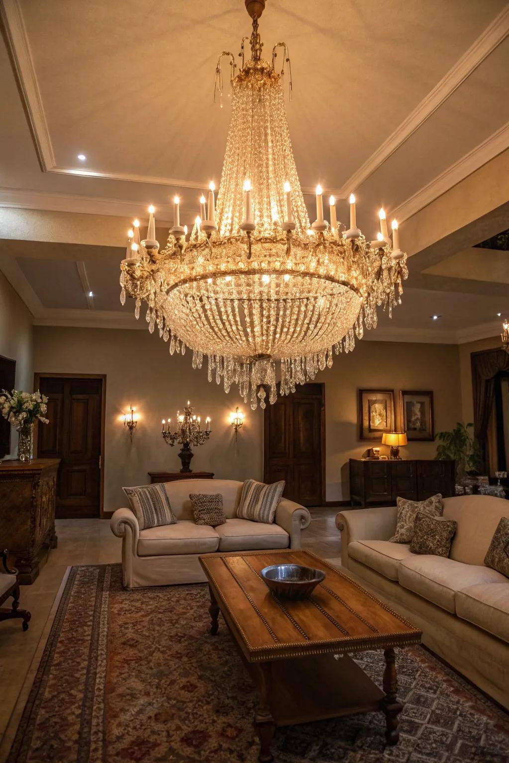 Ornate lighting fixtures bring elegance to any room.