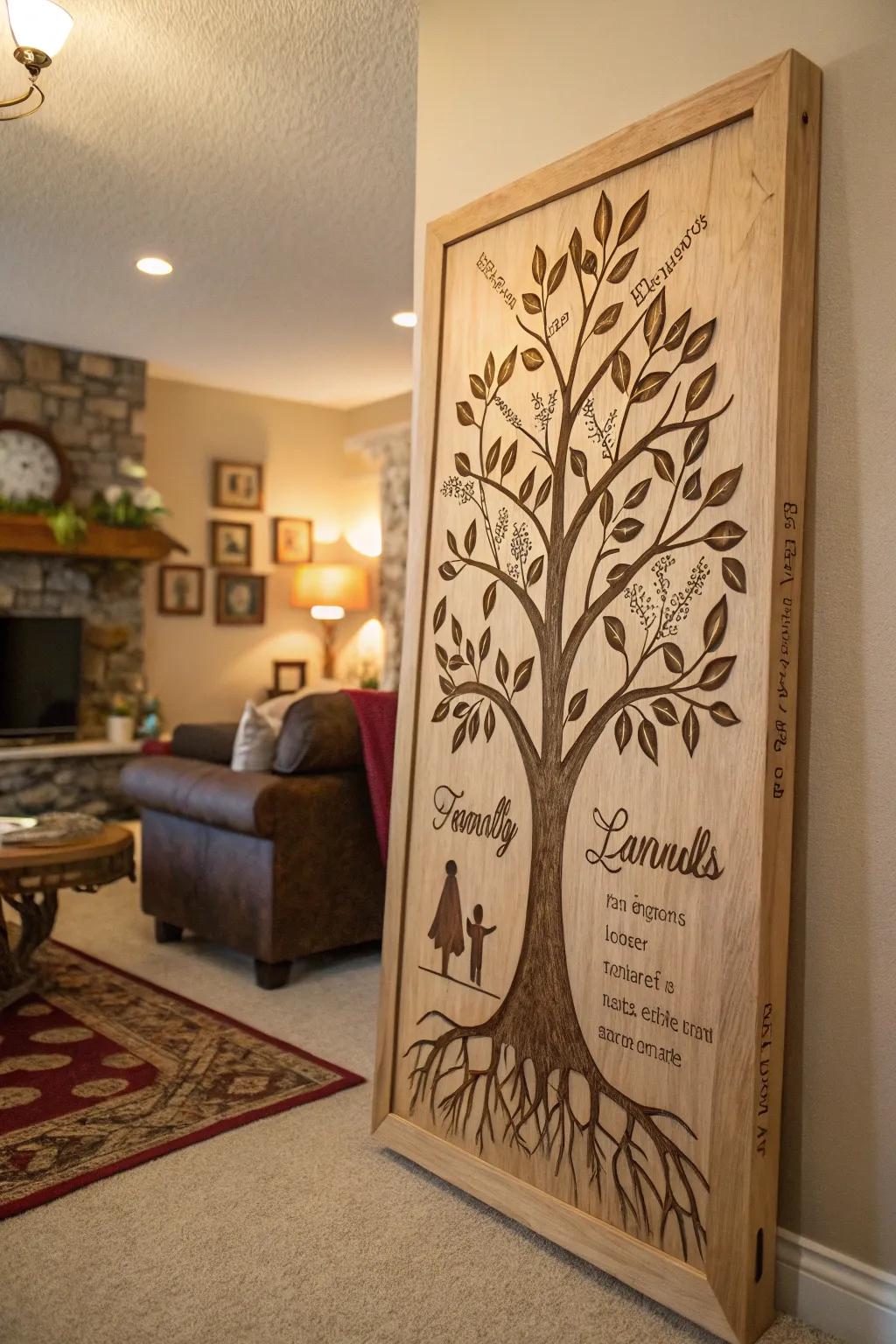 Engraved wall art brings a unique and personal touch to your home decor.