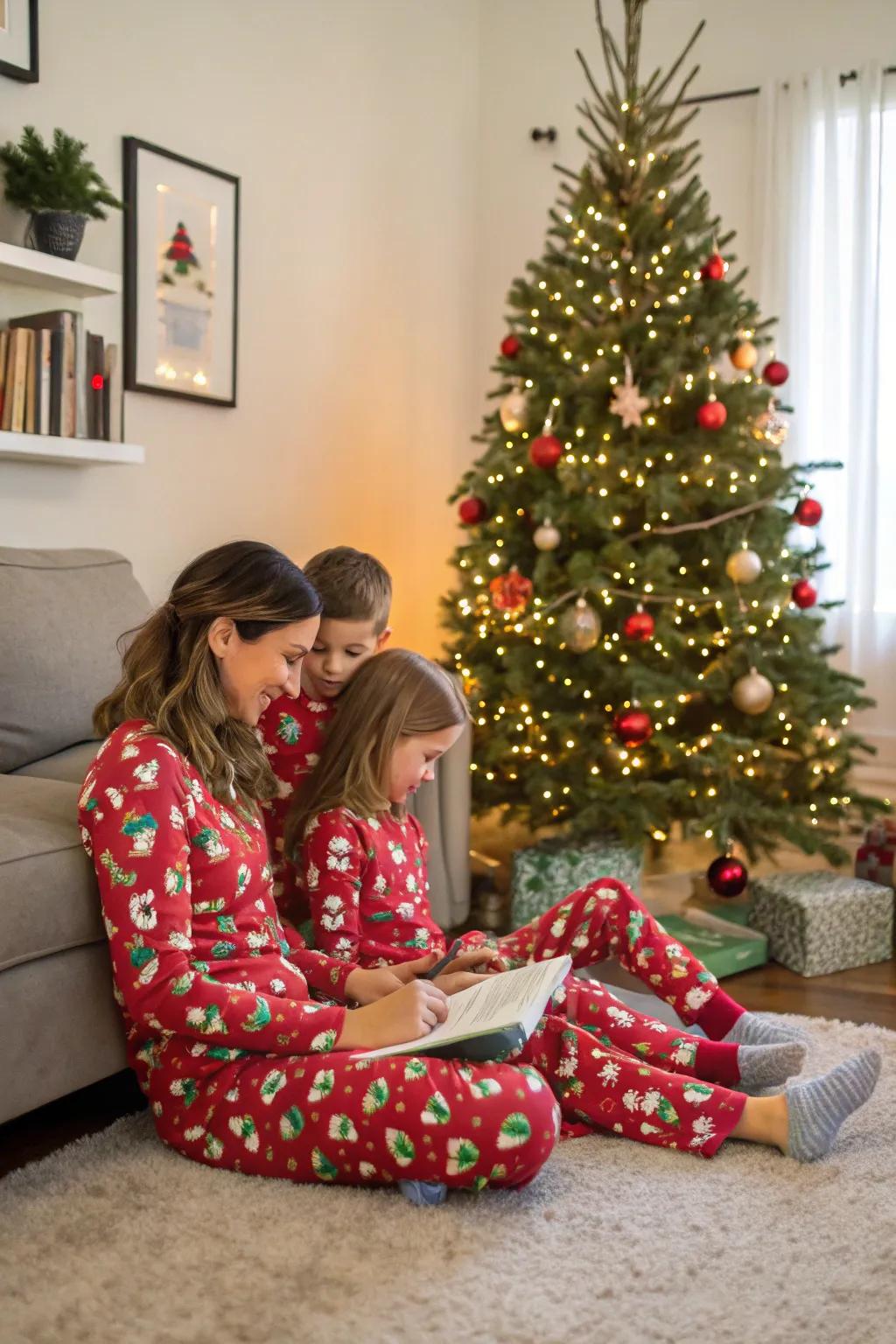 Celebrate in style with cozy matching pajamas.