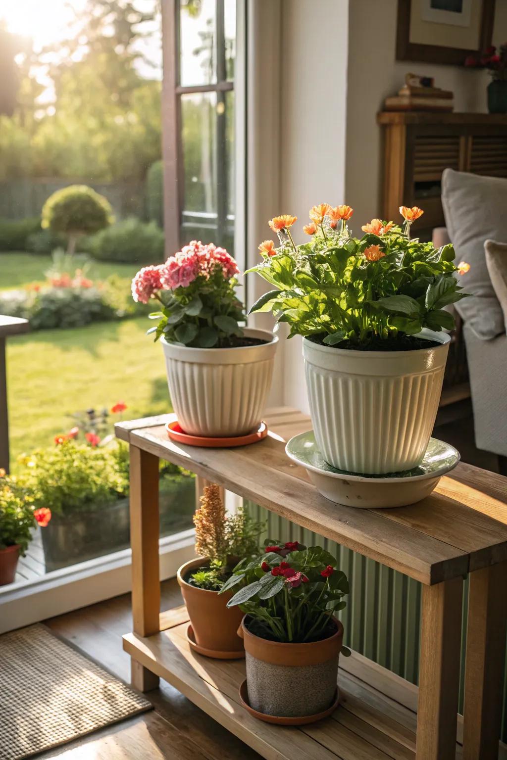 Versatile flower pots that transition effortlessly between spaces.