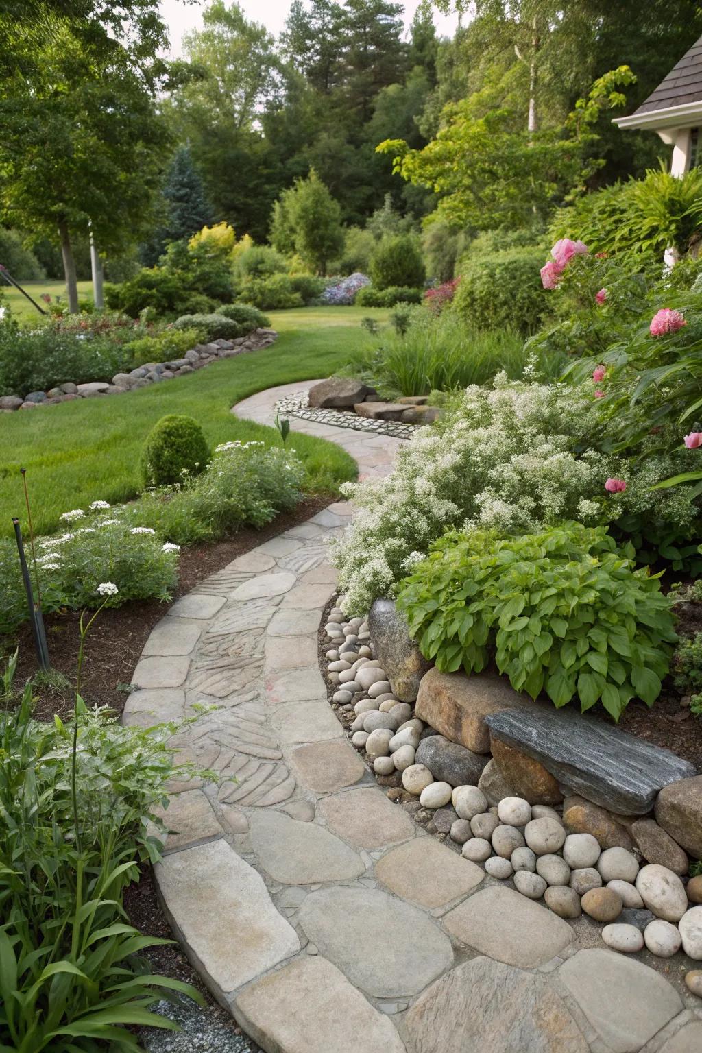 Natural stone accents that add texture and timeless beauty.