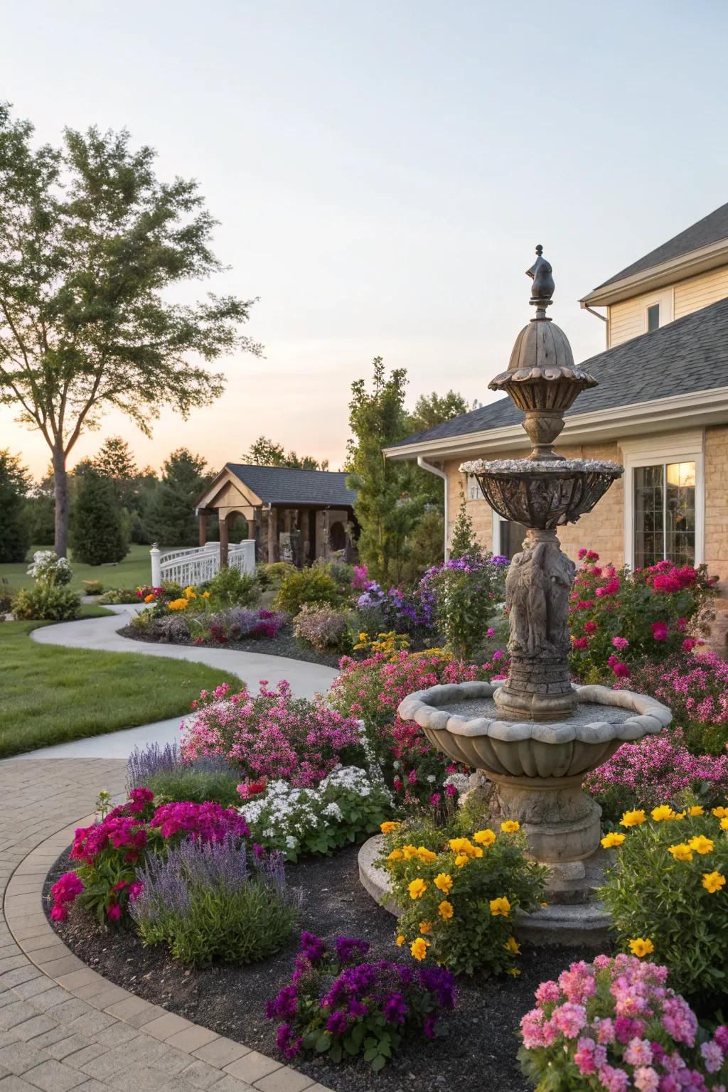 Unique garden elements can serve as captivating focal points.