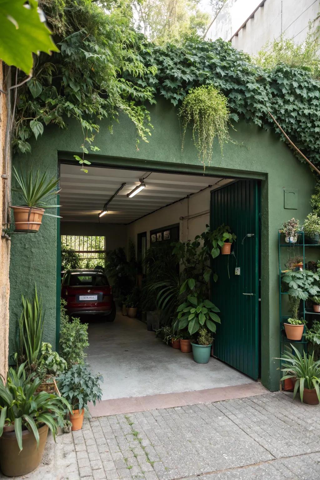 Green paint can transform your garage into a refreshing oasis.