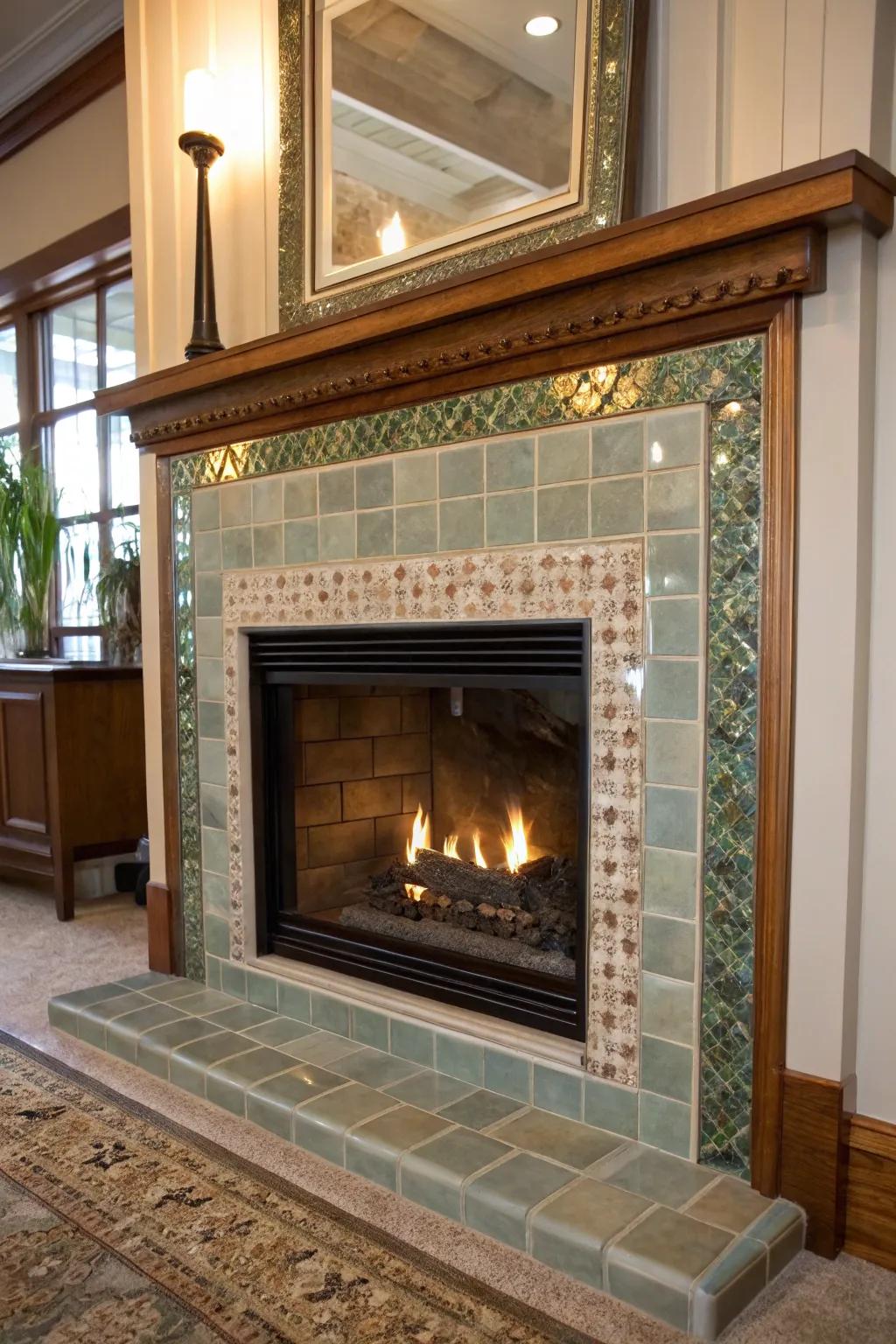 Glass tile frames turn tiles into stunning art pieces.