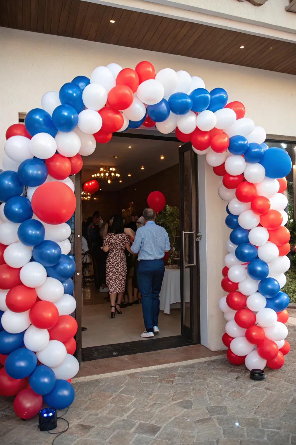 A balloon arch makes a grand statement.