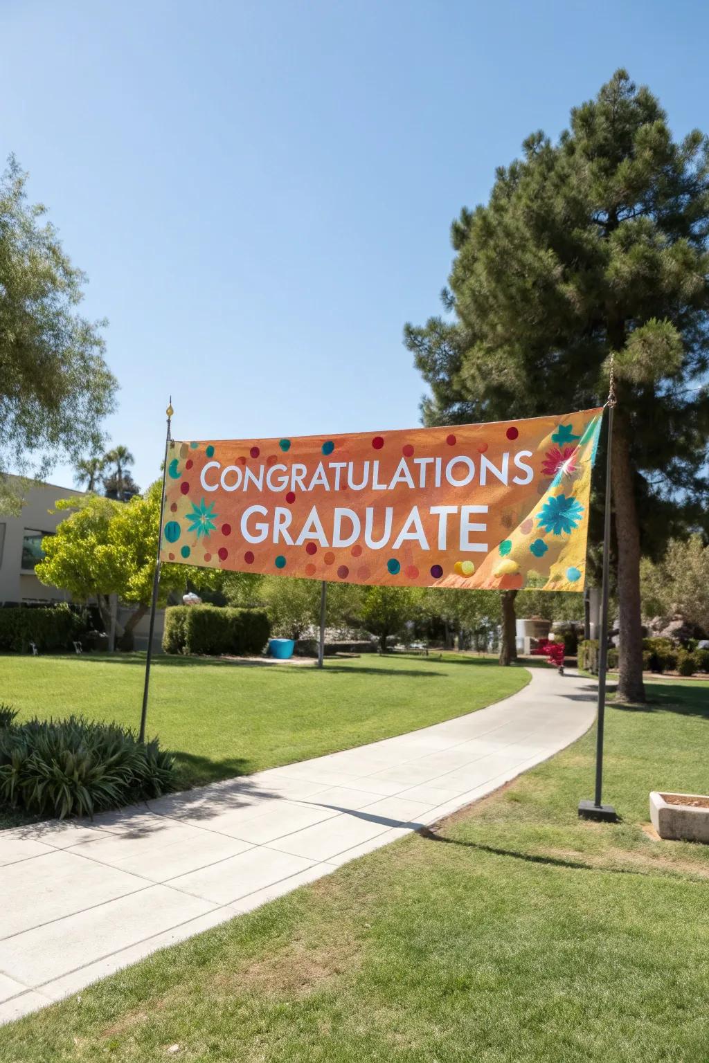 A beautiful and sustainable fabric banner for the eco-conscious graduate.