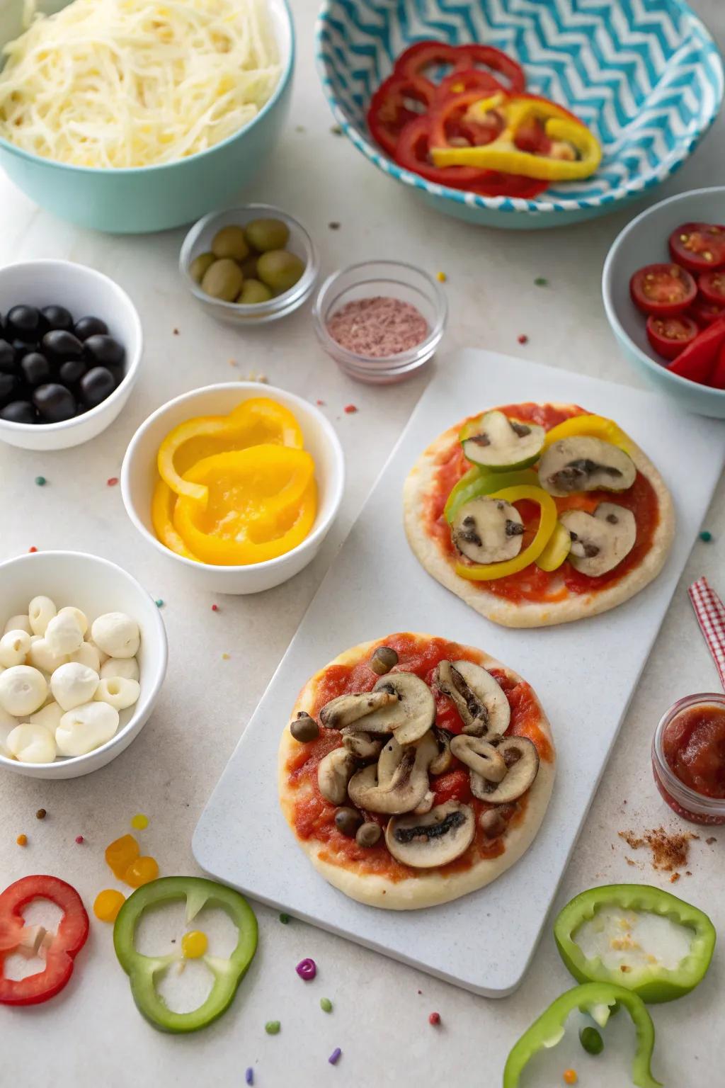 A fun and interactive DIY pizza corner for guests.