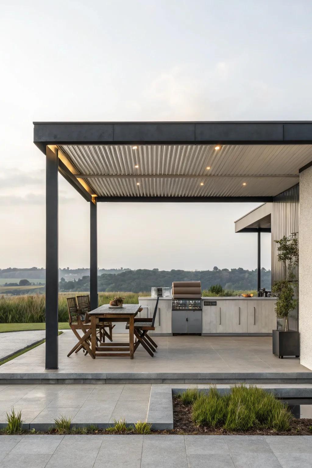 Embrace simplicity with a minimalist pavilion design.