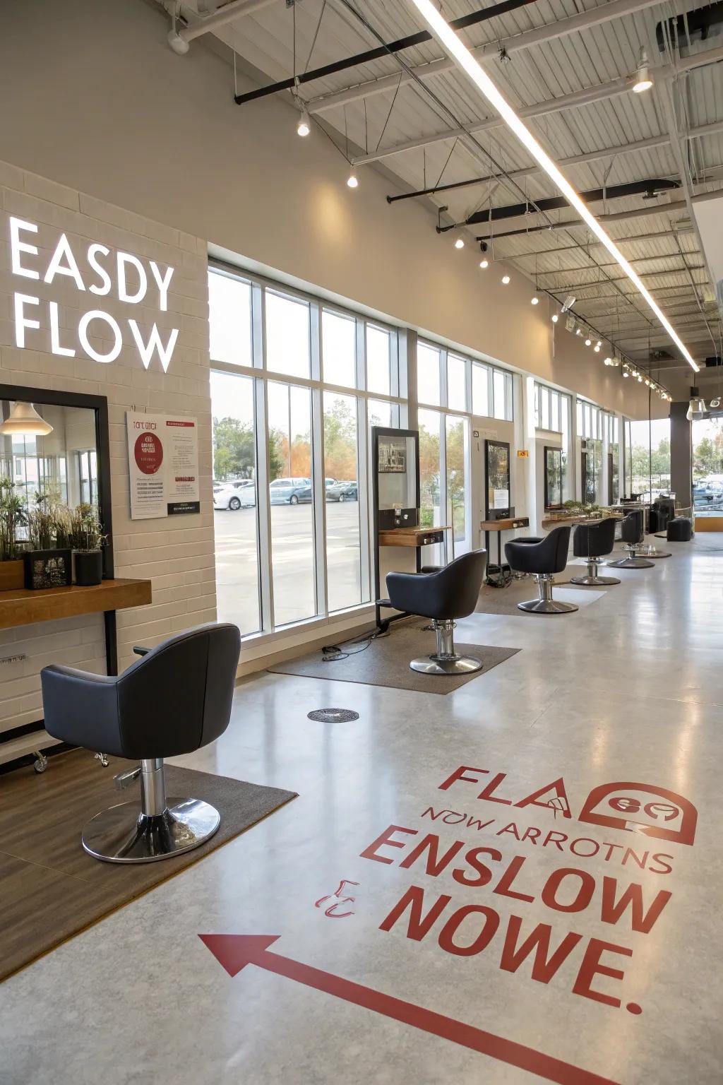 Open spaces make your salon feel airy and welcoming.