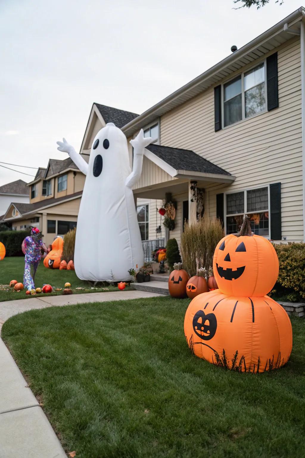 Make a statement with large inflatable Halloween figures.