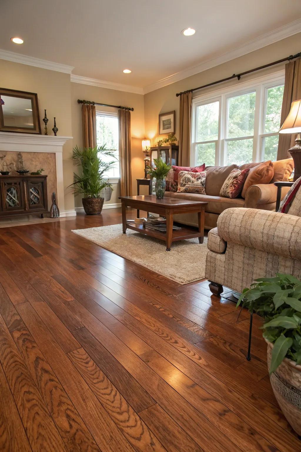 Hardwood floors restored to their original splendor.