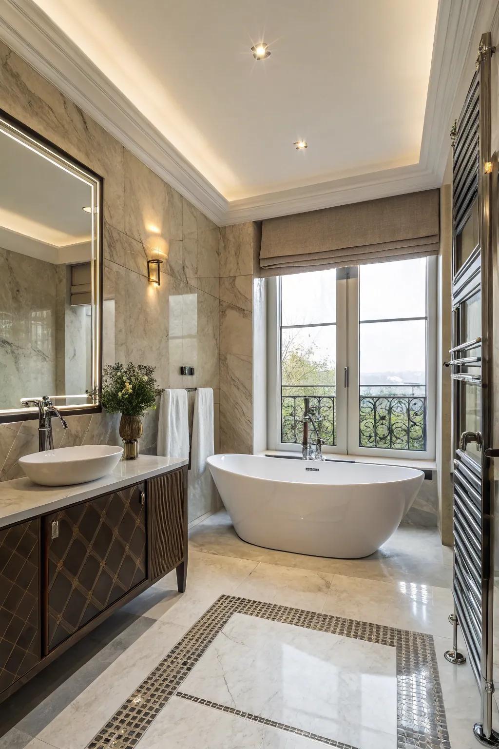 A serene and luxurious bathroom retreat.