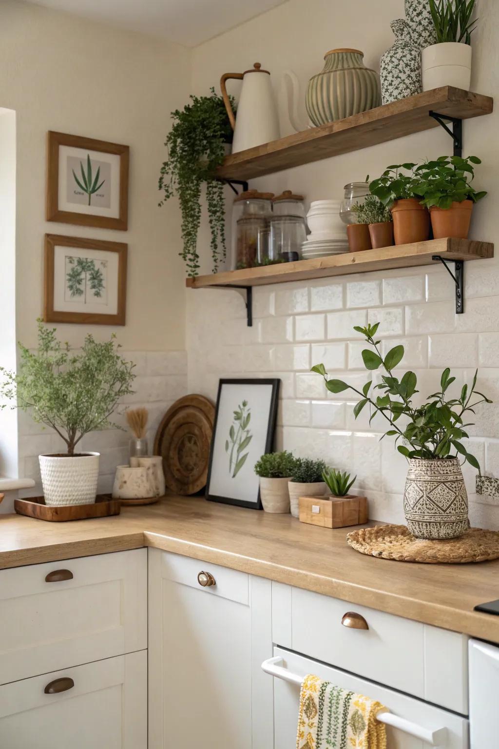 A kitchen featuring simple decor accents for a touch of elegance.