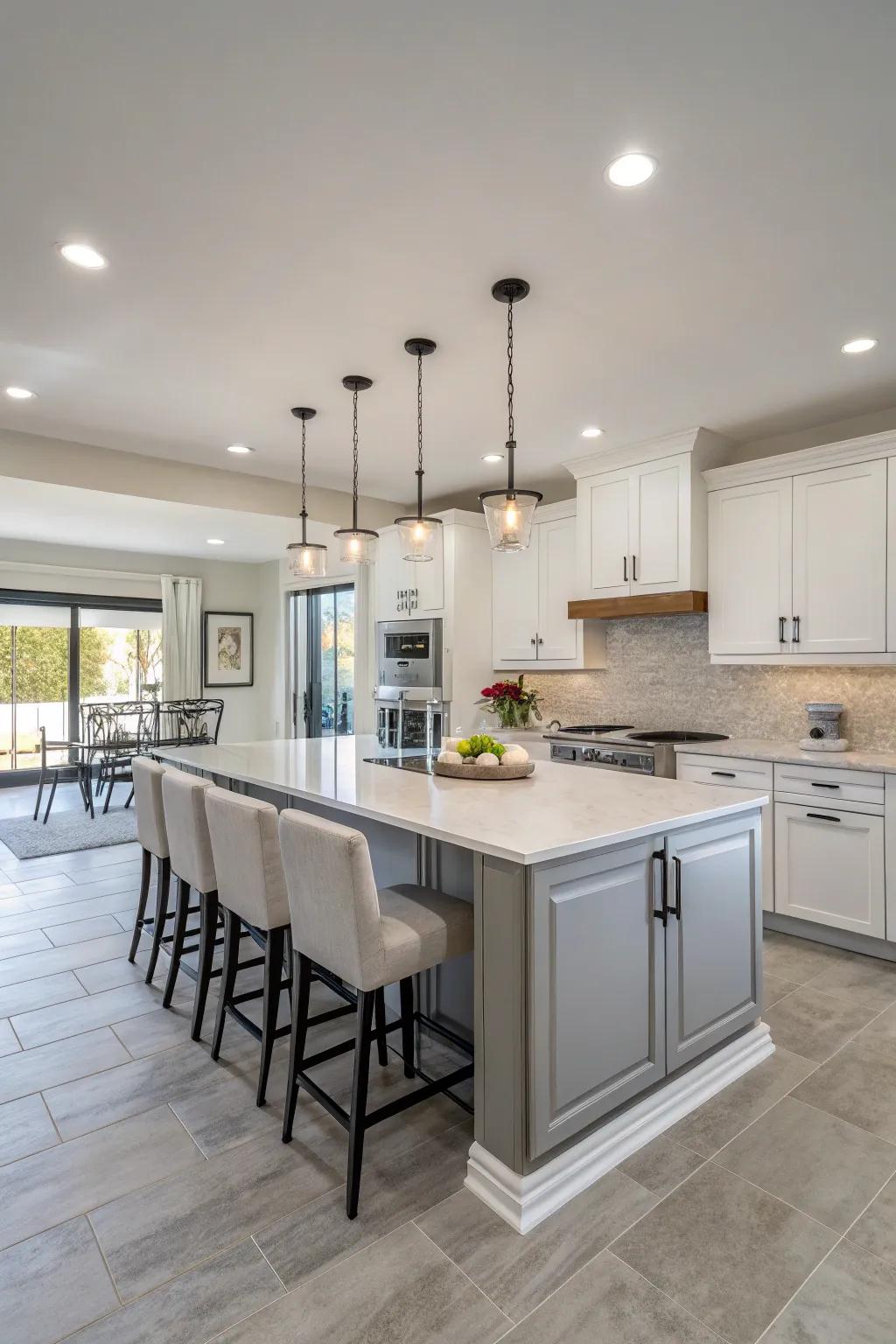 A minimalist kitchen with a well-thought-out functional layout.