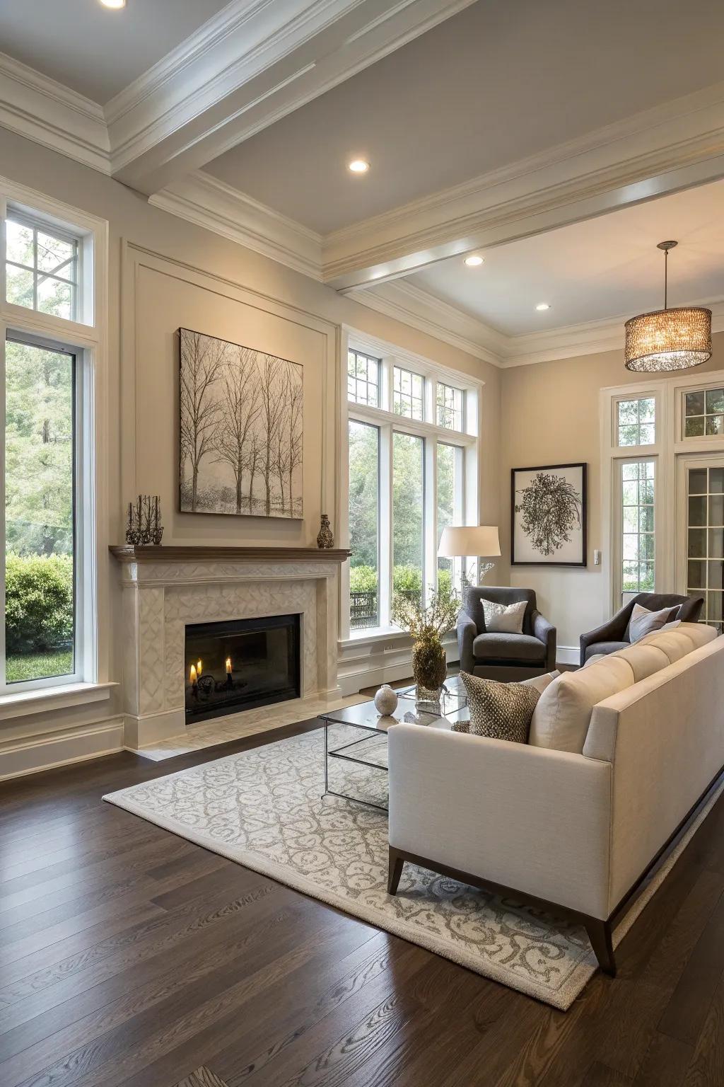Smooth-finish baseboards for a polished look.