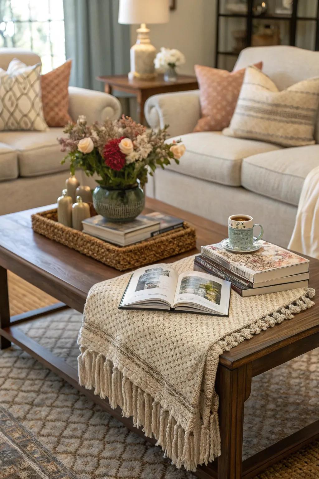 Texture adds depth and coziness to your living room decor.