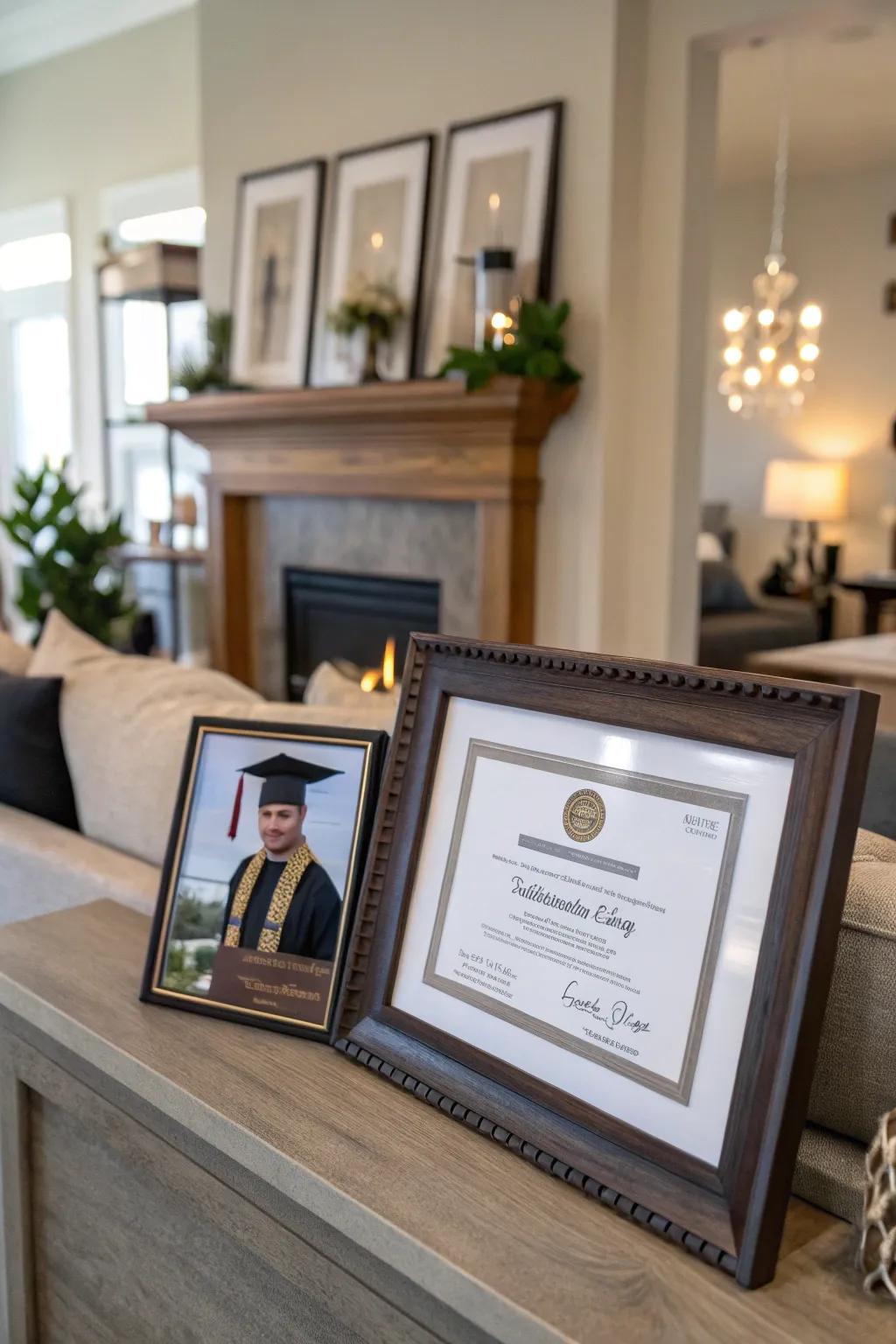 Celebrate your achievements and memories side by side with a combination frame.