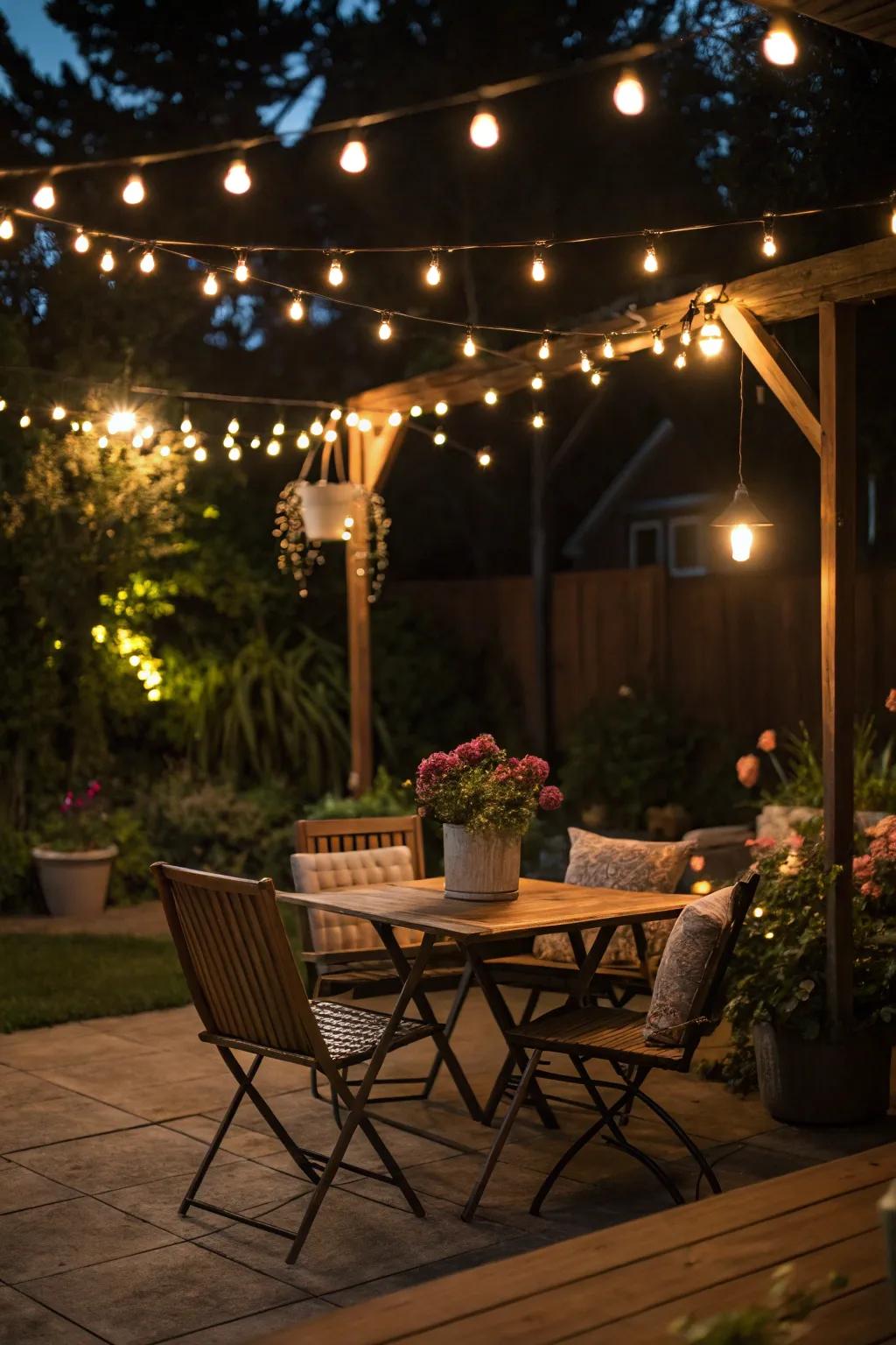 String lights transform patios into magical retreats.