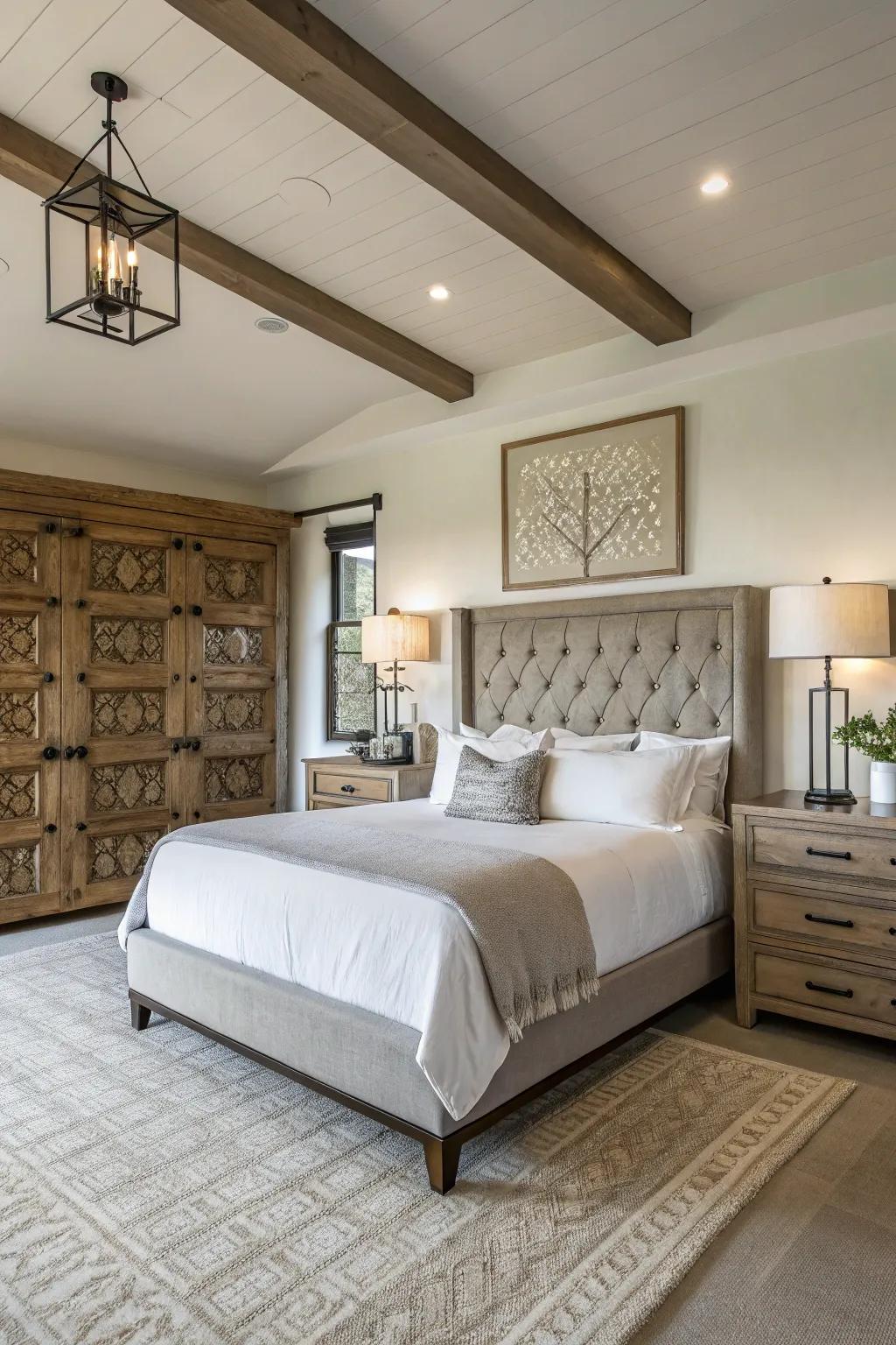 A mix of old and new elements creates a balanced and dynamic design.