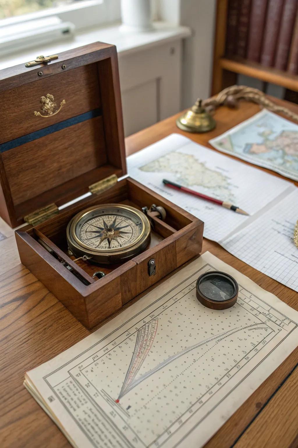 A compass set is a perfect gift for the adventurous spirit.