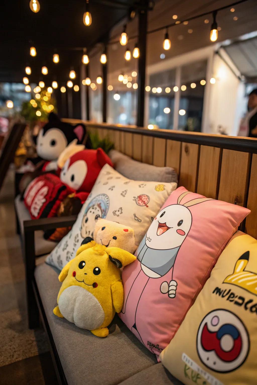 Cushions and plushies add comfort and character to your space.