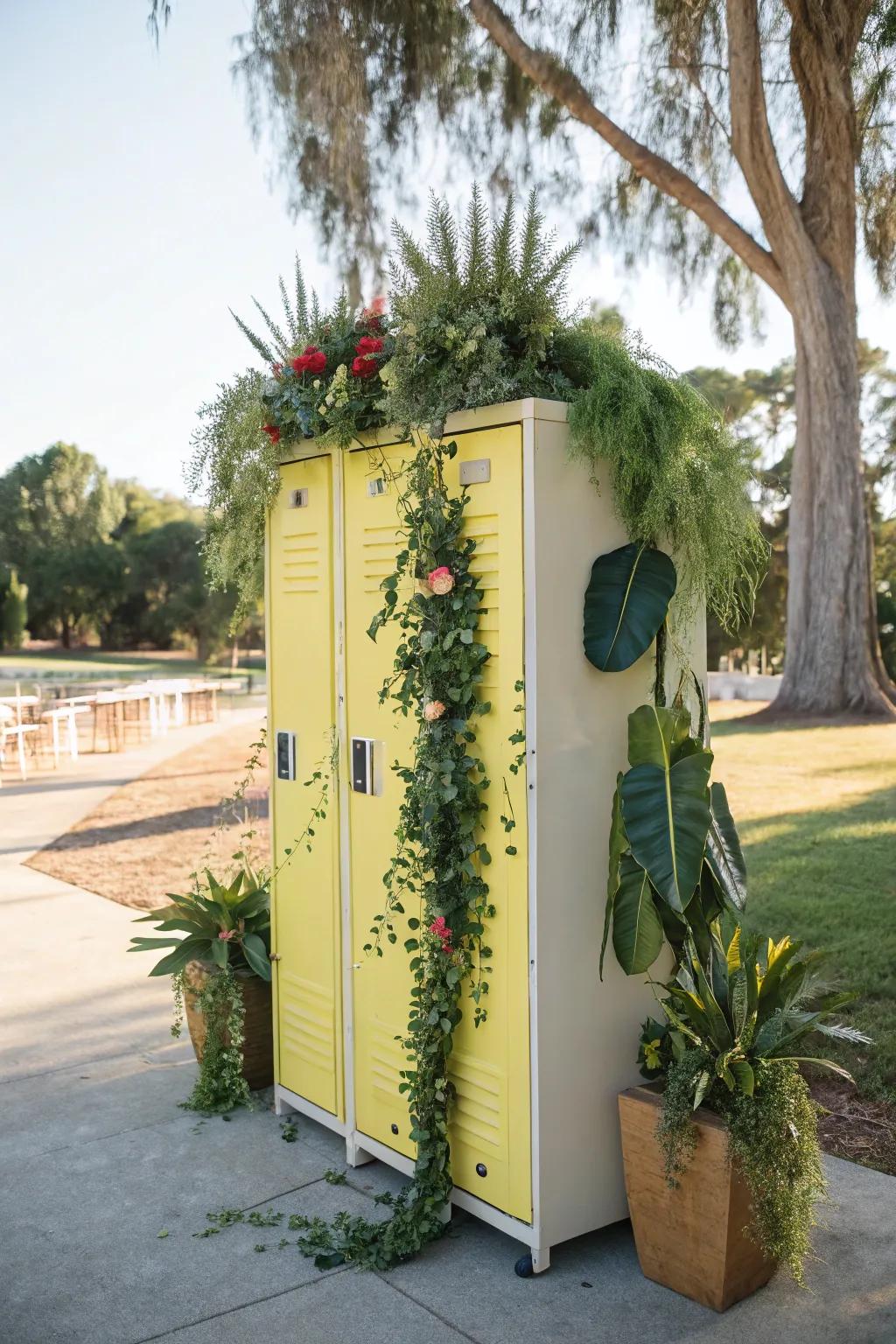 Brighten up your locker with artificial plants.