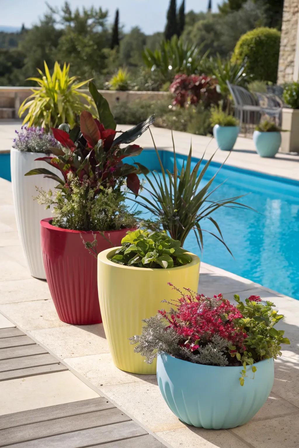 Container gardening offers flexibility and style.