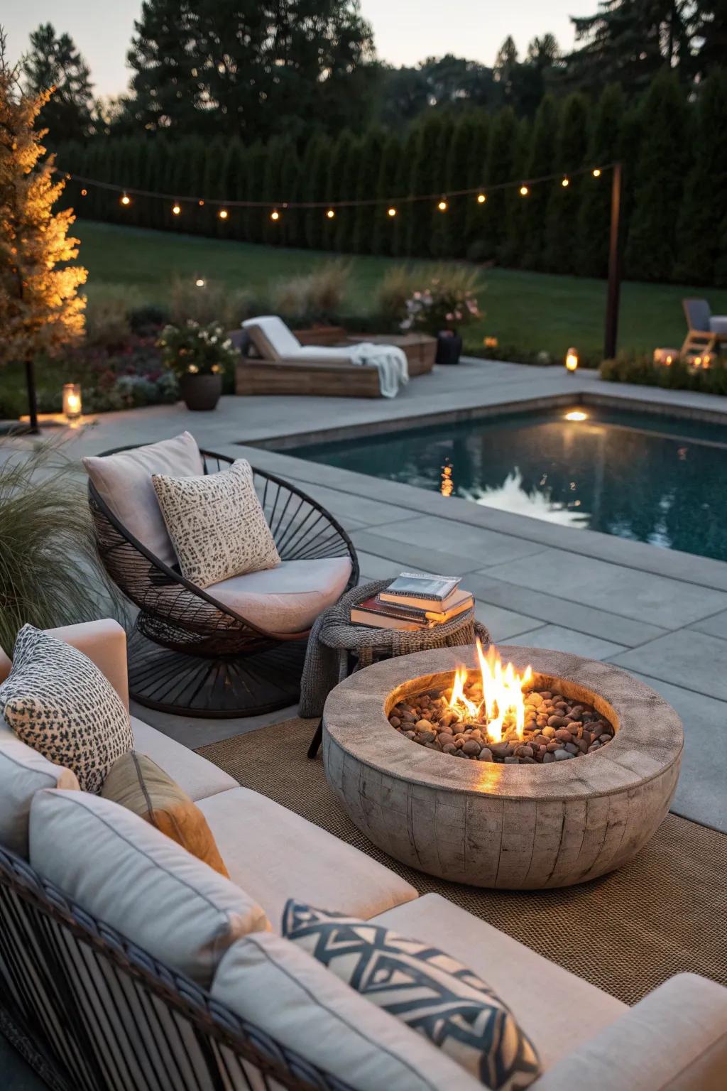 Warm up your evenings with a stylish fire pit.