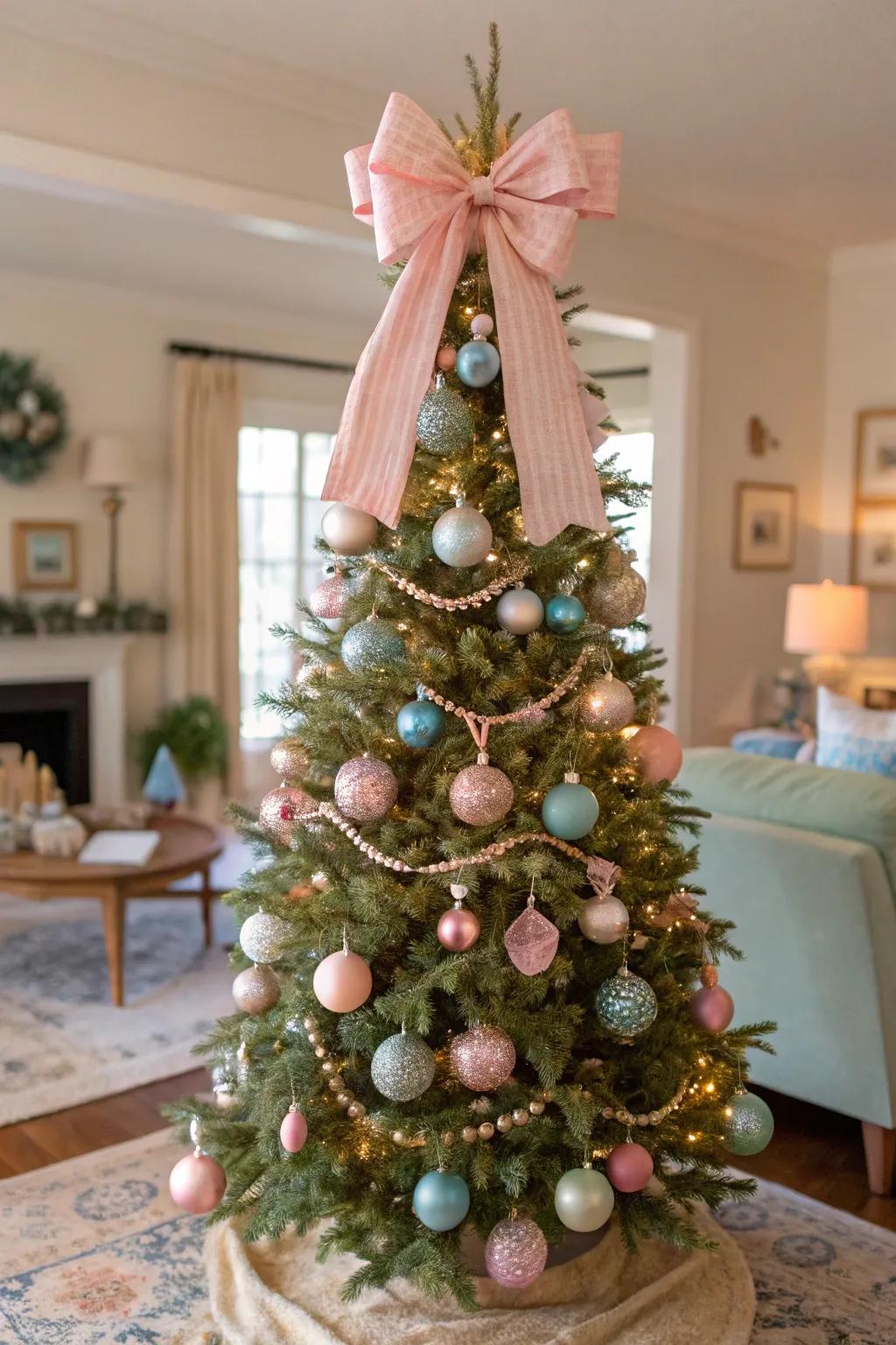 A soft and stylish preppy Christmas tree.