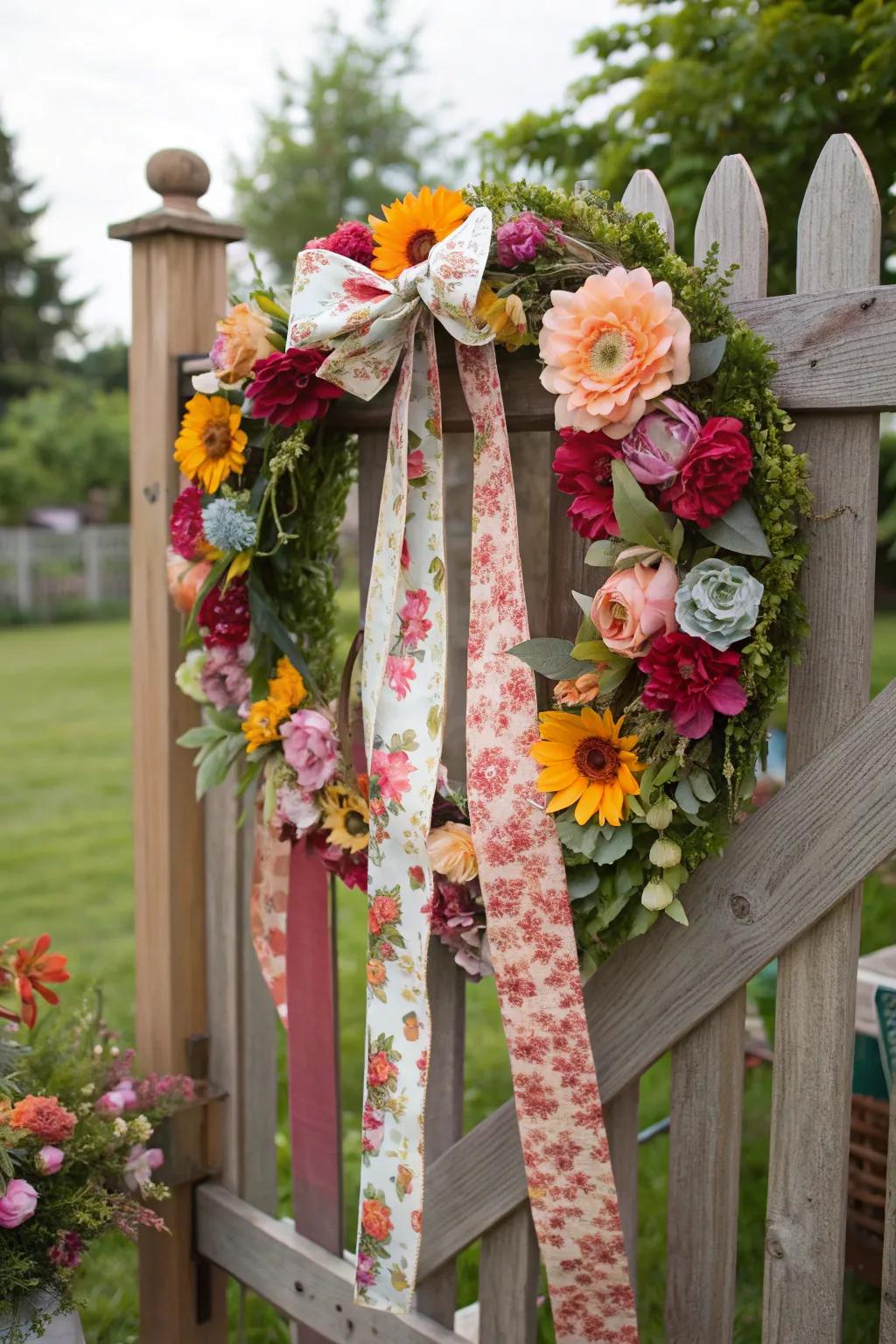 A floral wreath that turns any event into a garden party.