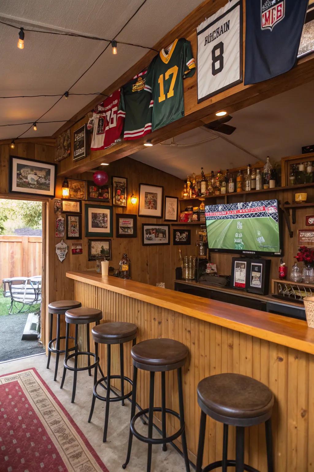 Turn your shed into a sports lover's paradise.