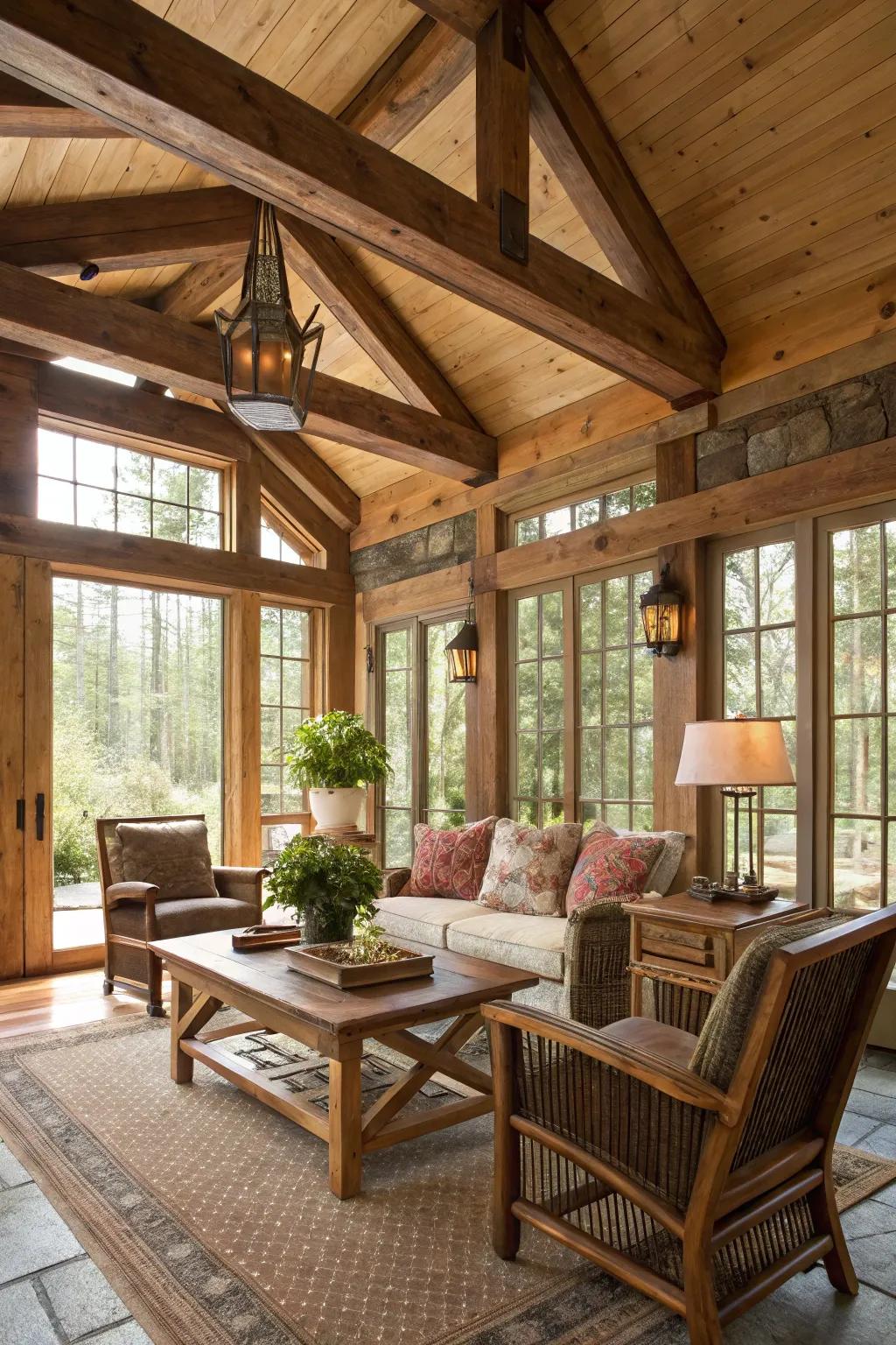 Wooden accents that enhance the warmth of a Southern interior.