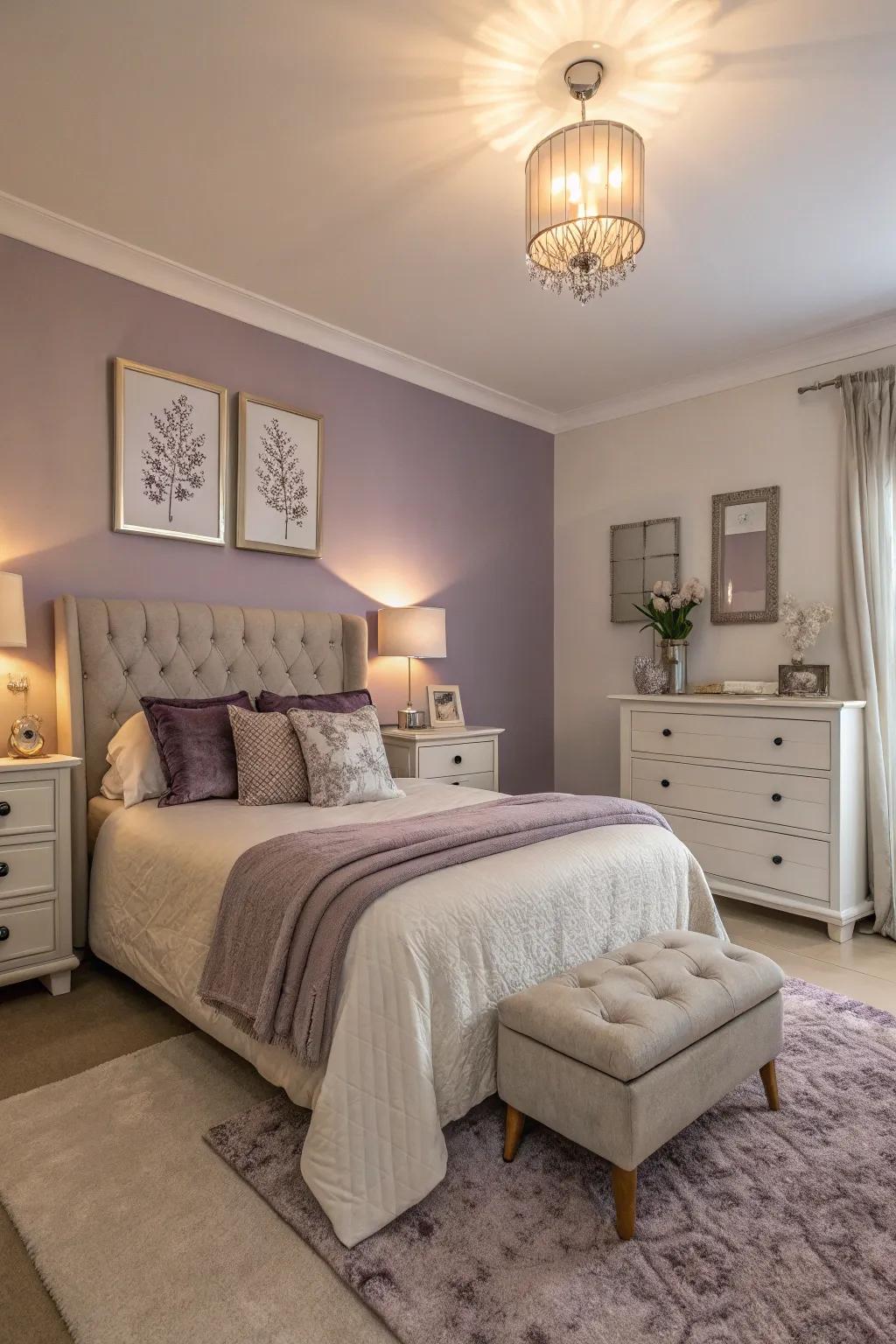 Lavender hues bring elegance and tranquility.