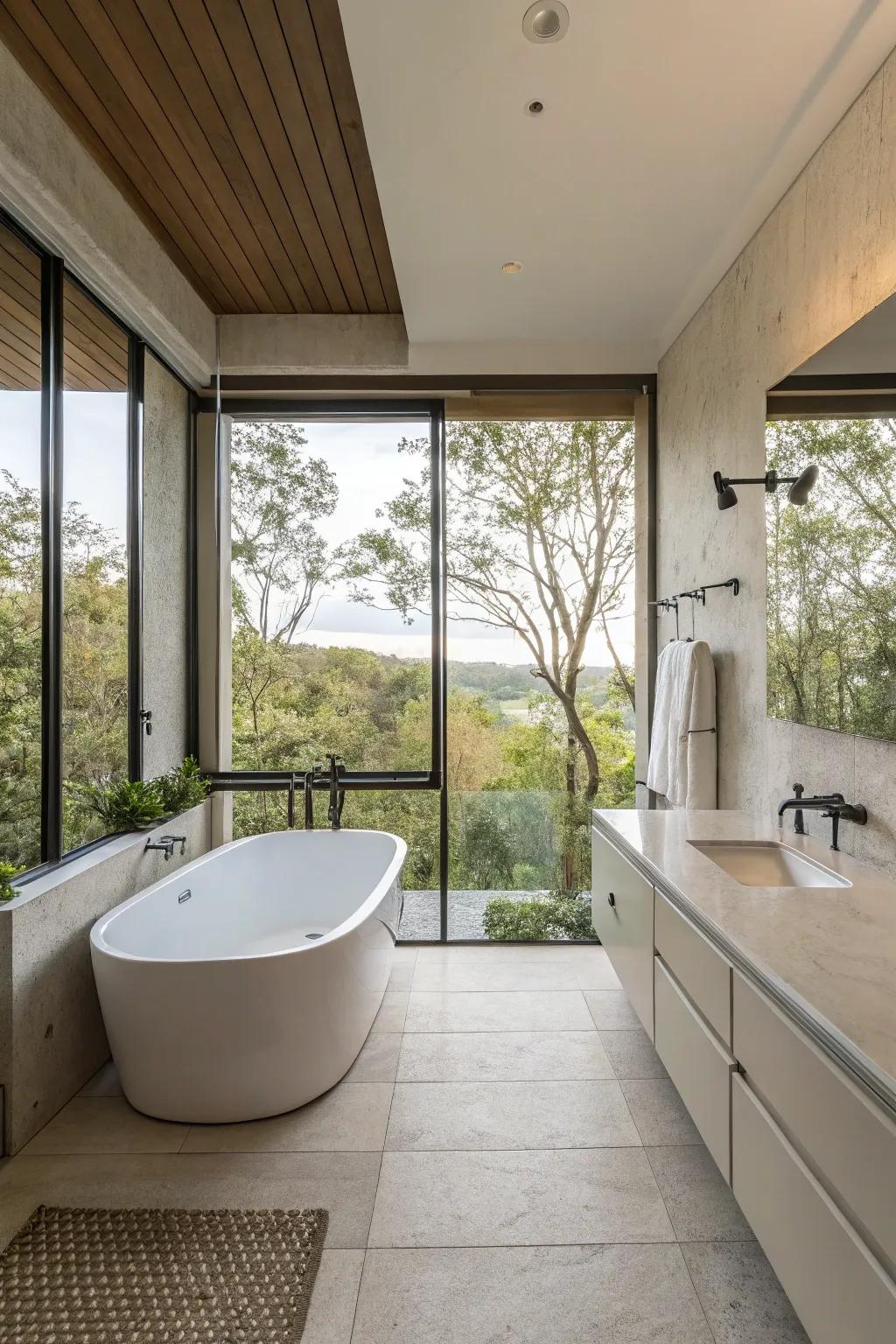 A minimalist bathroom design with clean lines and an uncluttered aesthetic.