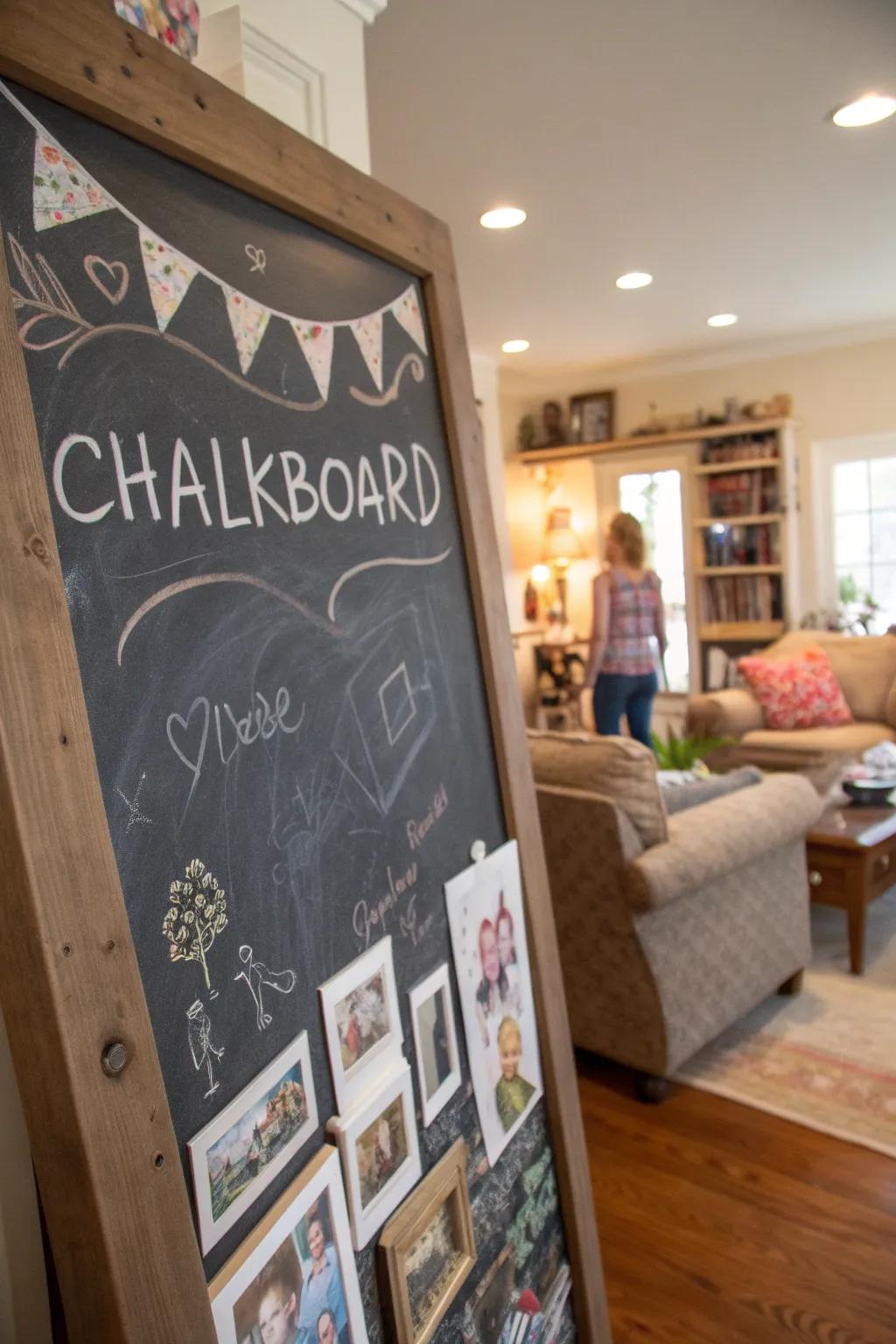 Personalized touches make your chalkboard special.